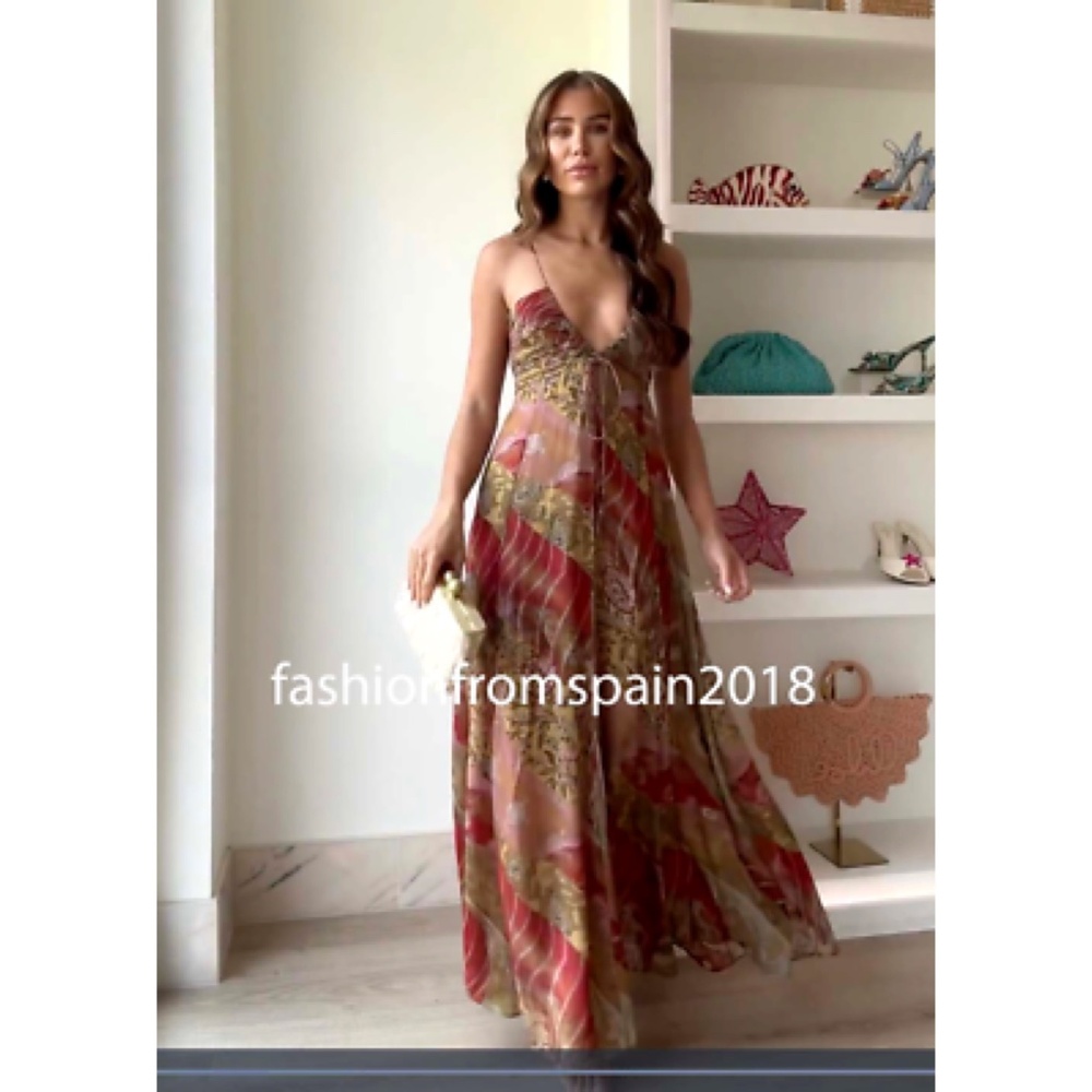 NWT ZARA ZW COLLECTION FLORAL PRINT DRESS XS - Picture 4 of 5